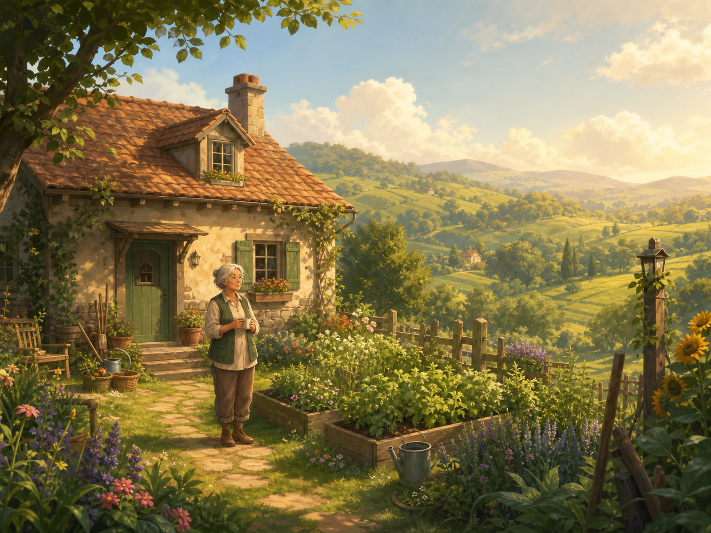 A peaceful countryside cottage with an herb garden and retired avatar.